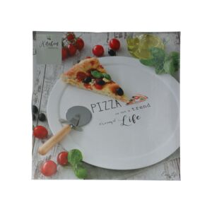 Kitchen Element Pizza Plate with Cutter White 35.5 x 19cm Kitchen Element Pizza Plate with Cutter White 35.5 x 19cm